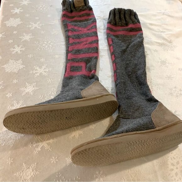 Vintage Pink by Victoria's Secret Knit Sock Boots knee High 23” Sz 10 Gorgeous - Picture 7 of 7